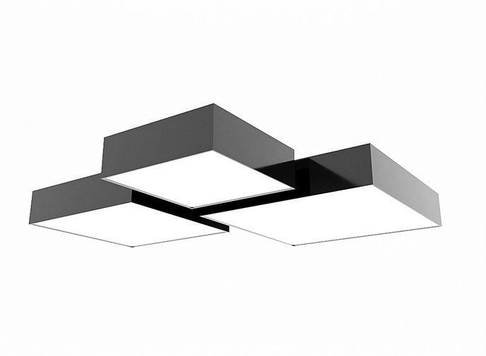 Takplafond HORUS 45 BLACK + 3x LED-lampa E27 4000K Cold 7,5W 650lm