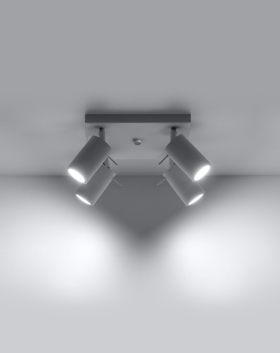 Plafond RING 4 vit + 4x LED-lampa GU-10 4000K kall 7W 630lm