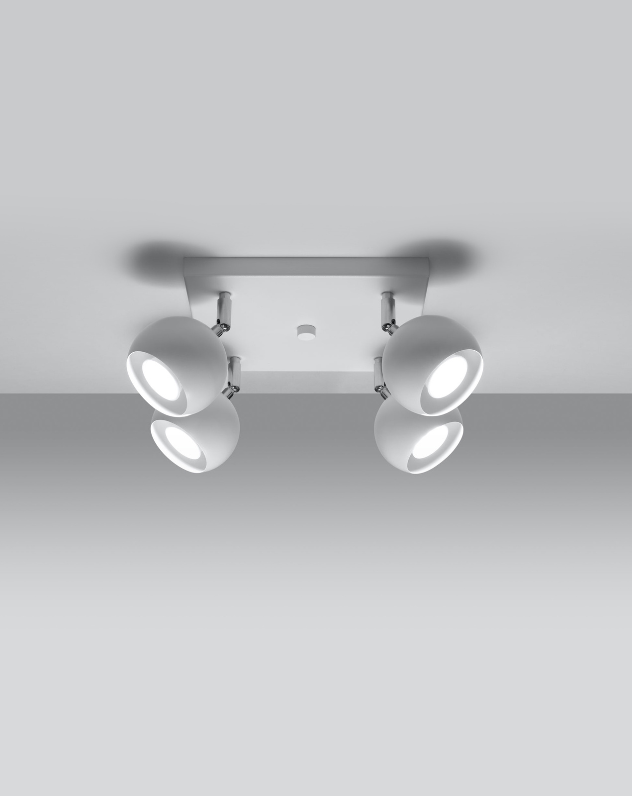 Plafond OCULARE 4 vit + 4x LED-lampa GU-10 4000K Kall 7W 630lm