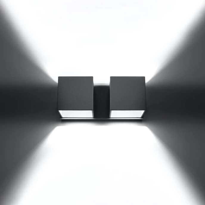 Vägglampa QUAD 2 grå