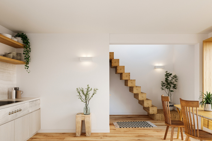 Keramisk vägglampa VEGA vit + 1x LED-lampa E27 4000K Cold 7,5W 650lm