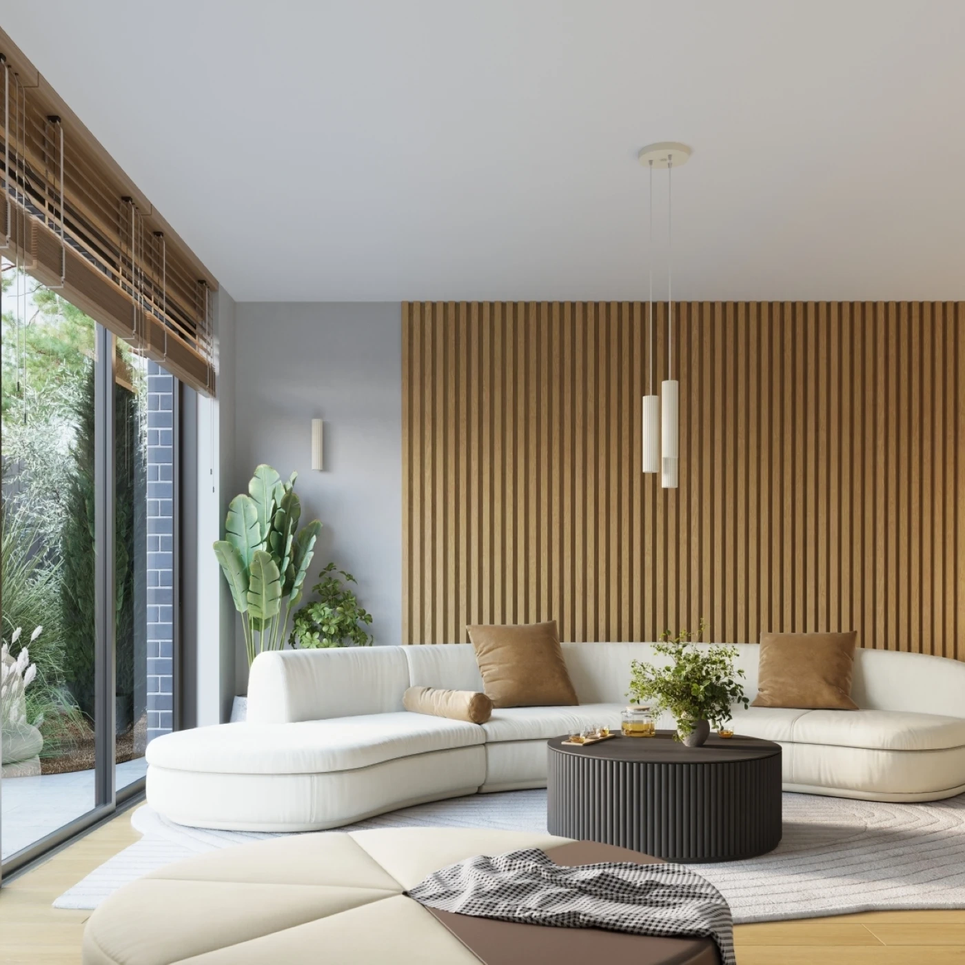 KARBON 3P taklampa beige