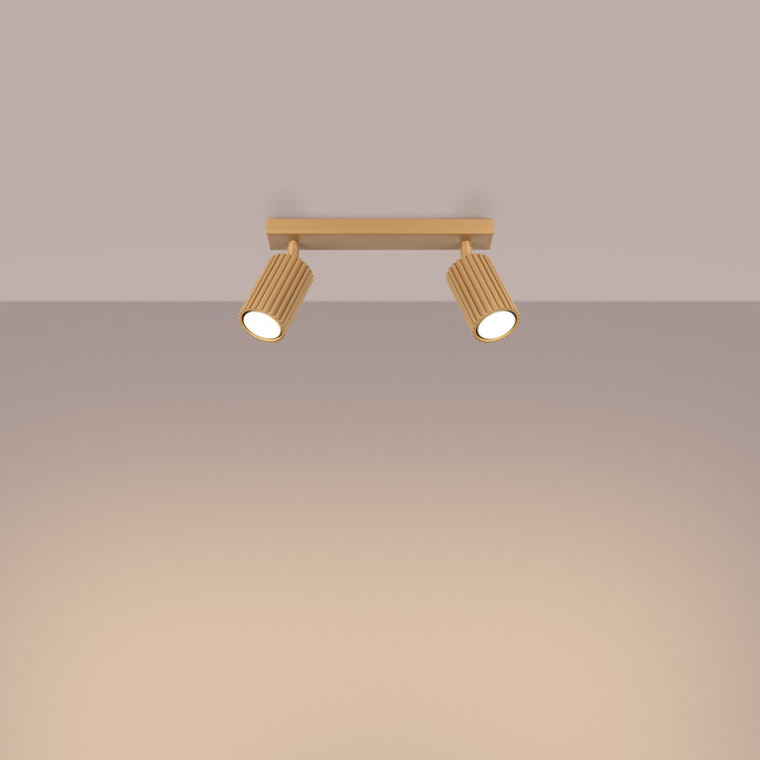 Plafond KARBON 2 guld + 2x LED-lampa GU-10 3000K varm 7W 510lm