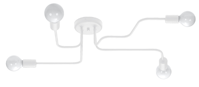 Ljuskrona HECTOR 4 vit + 4x LED-lampa E27 3000K varm 7,5W 620lm