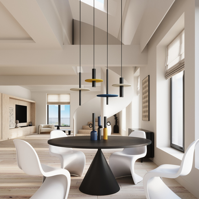 Pendellampa FELTRO 1 svart/beige