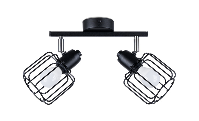 BELUCI 2 plafond svart + 2x LED-lampa E14 4000K Kall 7,5W 680lm