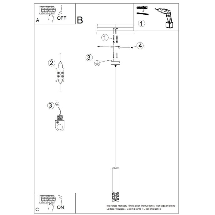 Pendellampa LIRO 1 vit