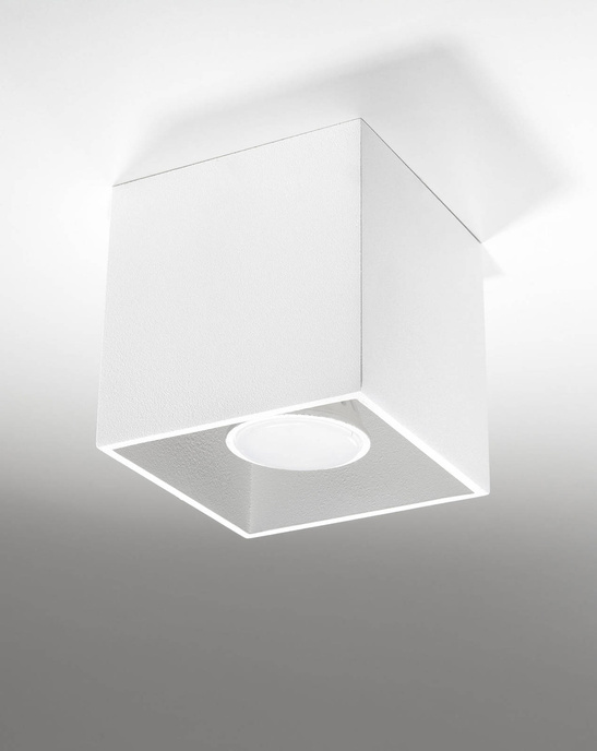 Plafond QUAD 1 vit + 1x LED-lampa GU-10 4000K kall 7W 630lm