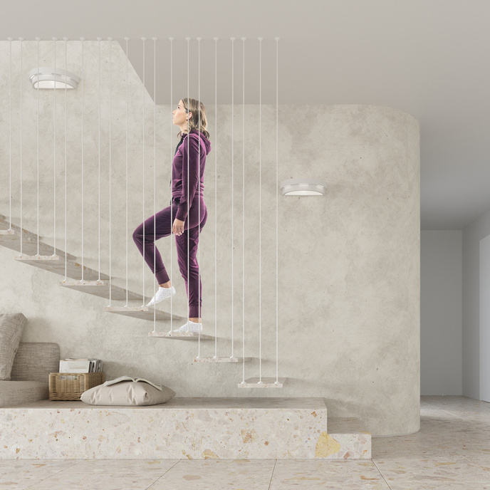 Keramisk vägglampa HELIOS vit + 1x LED-lampa E27 3000K varm 7,5W 620lm