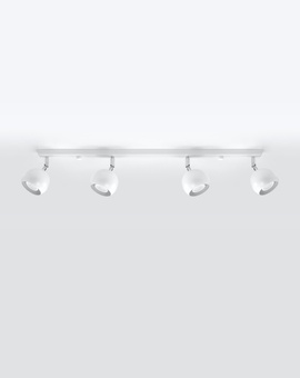 Plafond OCULARE 4L vit + 4x LED-lampa GU-10 3000K varm 7W 620lm