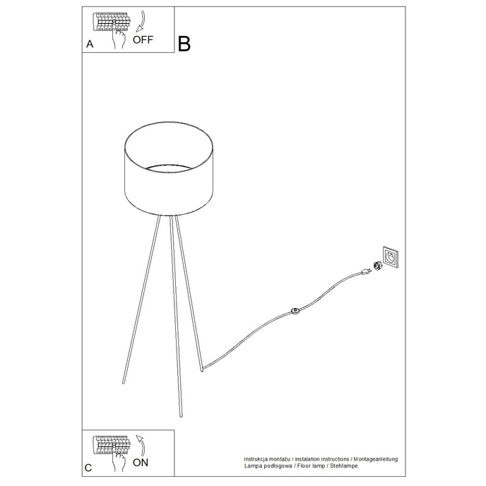 Golvlampa NEVIA vinröd