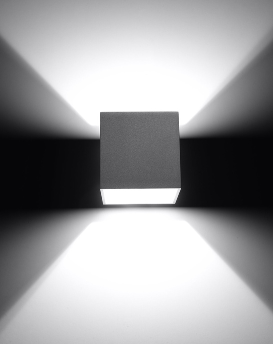 Vägglampa QUAD 1 grå + 1x LED-lampa G9 4000K kall 4,5W 530lm