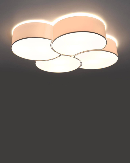 Plafond CIRCLE 4 vit + 8x LED-lampa E27 3000K varm 7,5W 620lm