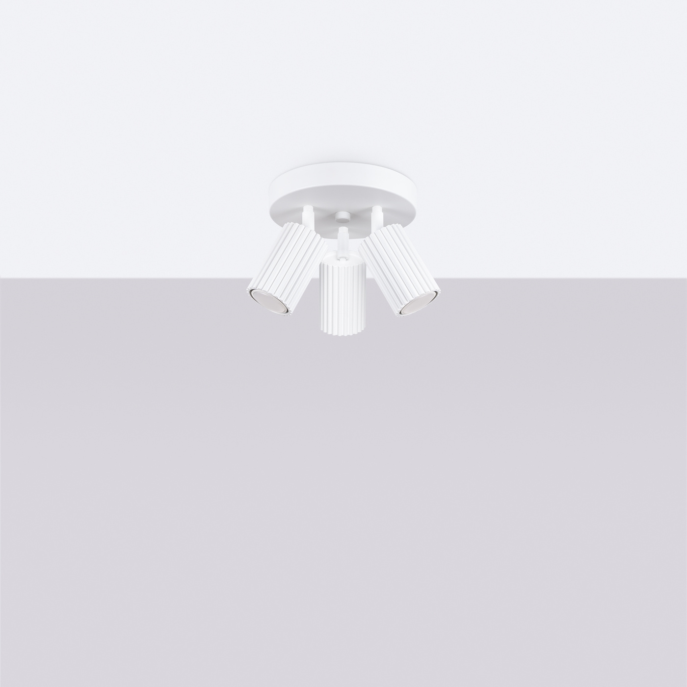 Plafond KARBON 3P vit + 3x LED-lampa GU-10 3000K varm 7W 510lm