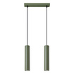 LAGOS 2 pendellampor olivgrön + 2x LED-lampa GU-10 3000K varm 7W 510lm