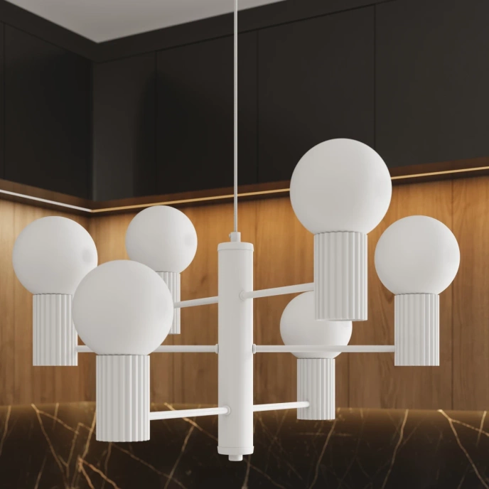 Ljuskrona HALO 6 vit