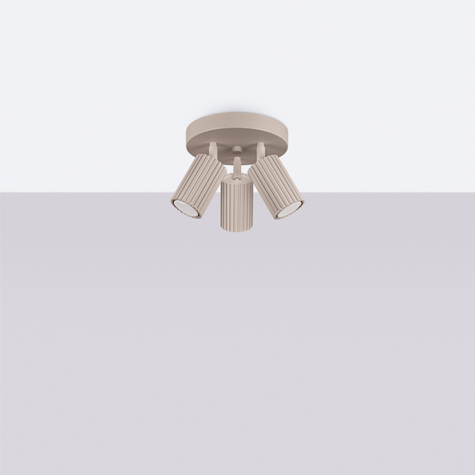 Taklampa KARBON 3P taupe