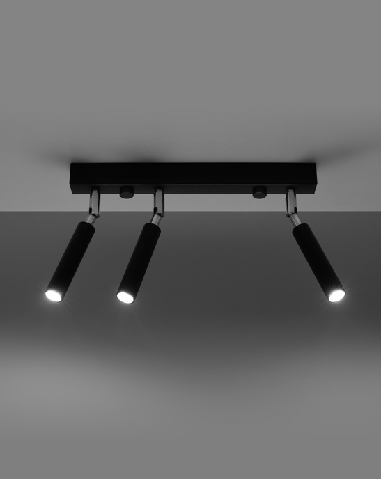 Plafond EYETECH 3 svart + 3x LED-lampa G9 4000K kall 4,5W 530lm