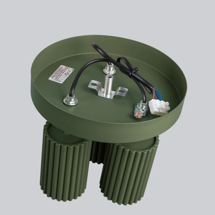 Taklampa KARBON 3P olivgrön