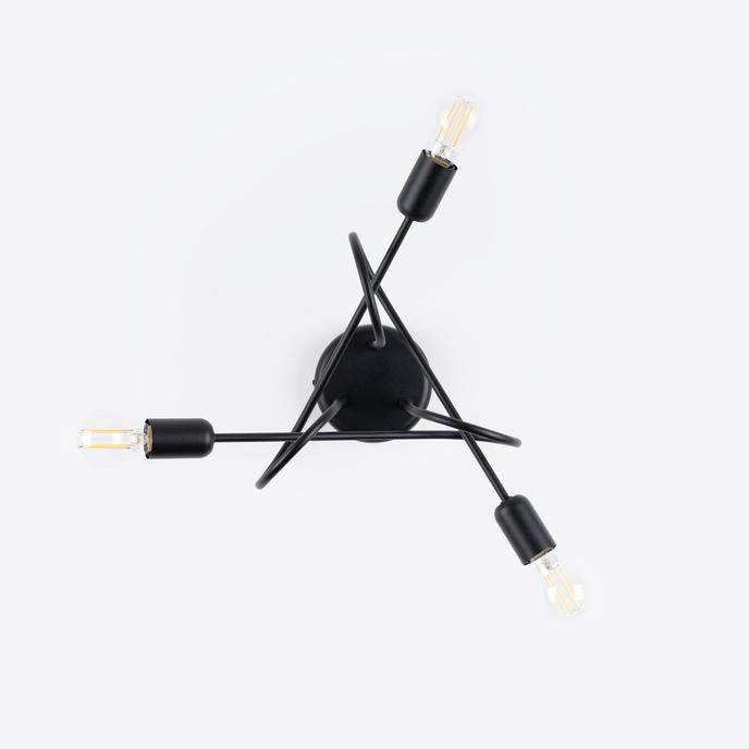 Ljuskrona SUPEŁ 3 svart = 3X LED-lampa E27 3000K 7W 760lm