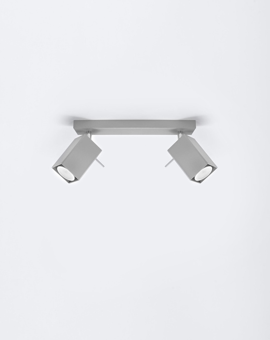 Plafond MERIDA 2 grå + 2x LED-lampa GU-10 4000K Kall 7W 630lm