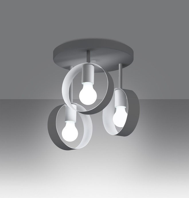 Plafond TITRAN 3 vit + 3x LED-lampa E27 4000K Kall 7,5W 690lm