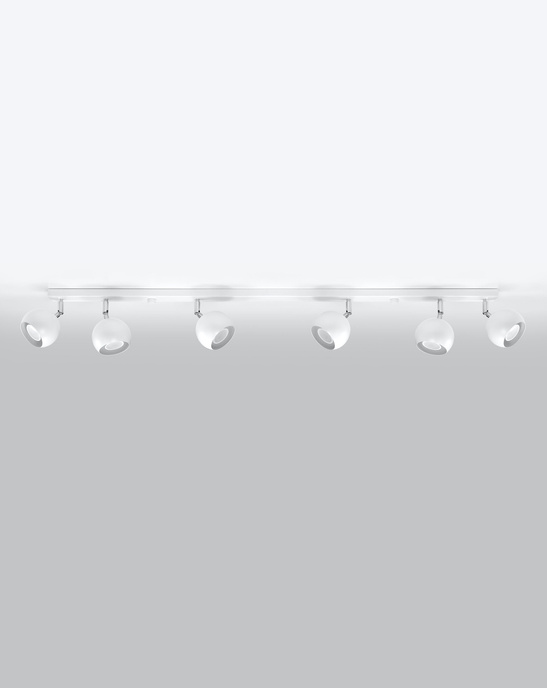 Plafond OCULARE 6L vit + 6x LED-lampa GU-10 3000K varm 7W 620lm