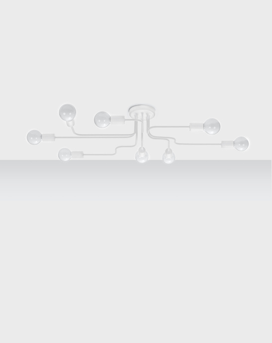 Ljuskrona HECTOR 8 vit + 8x LED-lampa E27 3000K varm 7,5W 620lm