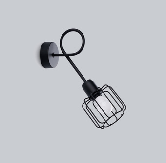 Vägglampa BELUCI 1S svart + 1x LED-lampa E14 3000K varm 7,5W 620lm