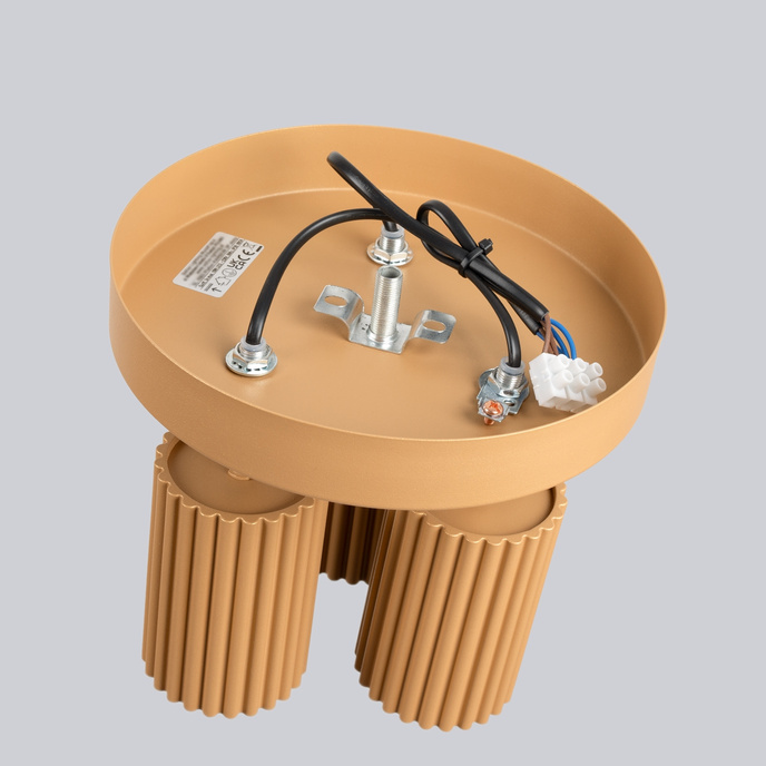 Plafond KARBON 3P guld + 3x LED-lampa GU-10 3000K varm 7W 510lm