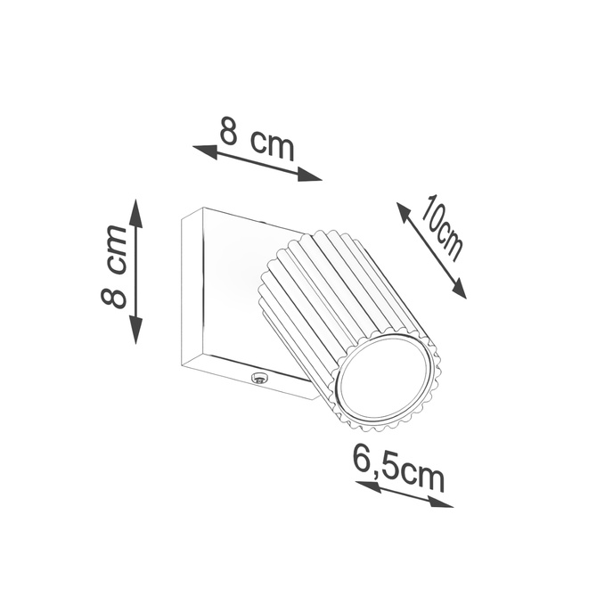 Vägglampa KARBON ockraröd + 1x LED-lampa GU-10 4000K Cold 7W 530lm