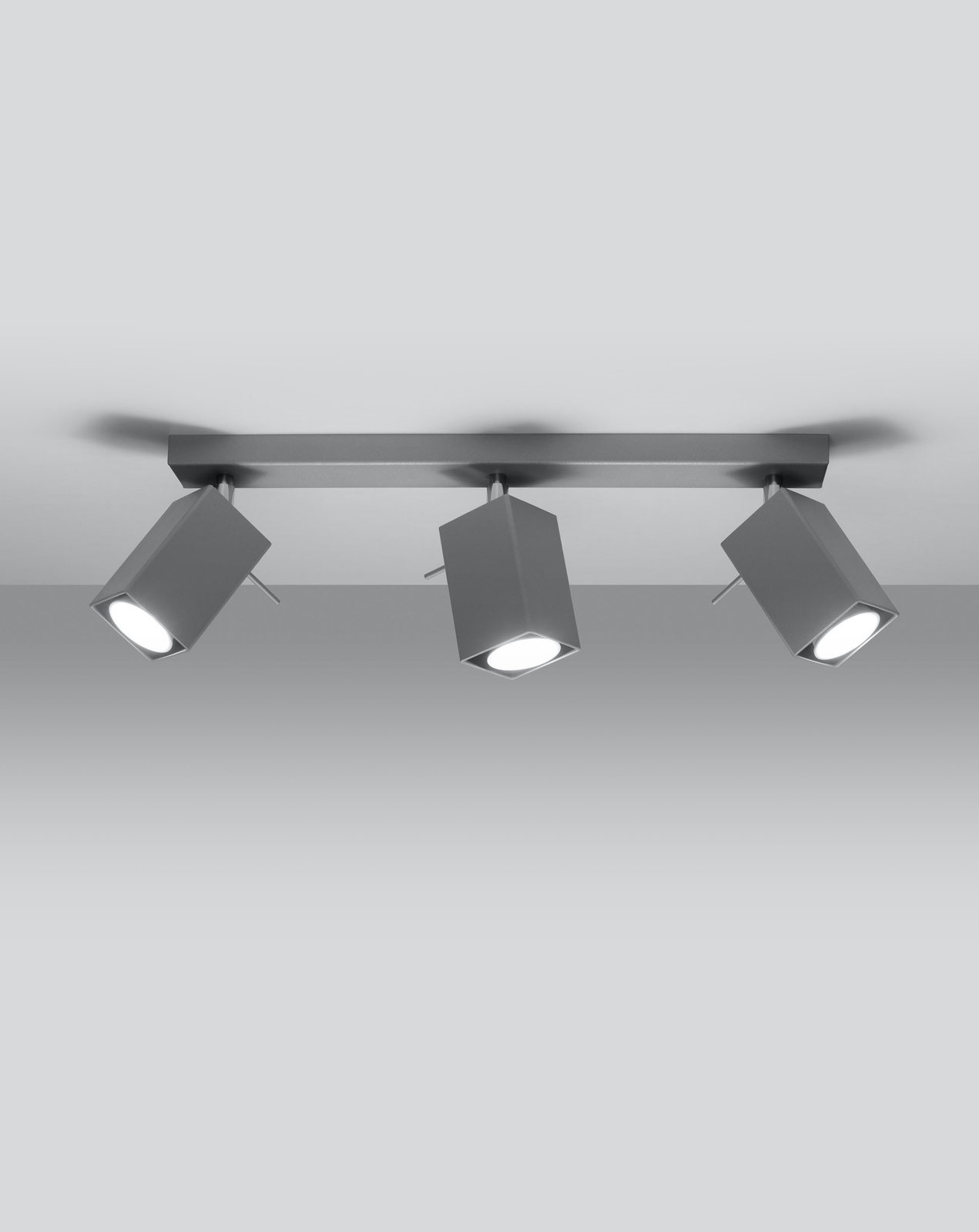 Plafond MERIDA 3 grå +3x LED-lampa GU-10 3000K varm 7W 620lm