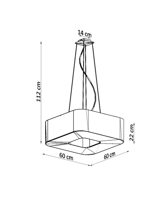 URANO 60 ljuskrona svart + 8x LED-lampa E27 3000K varm 7,5W 620lm
