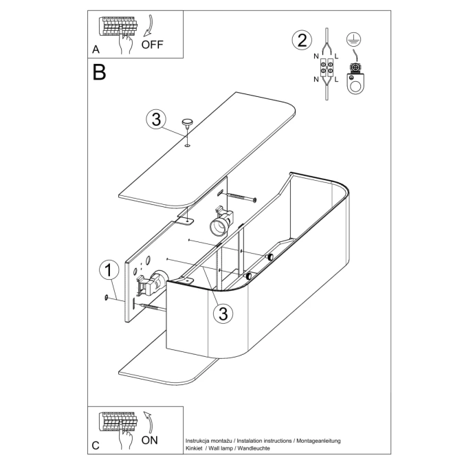 Vägglampa LOKKO vit