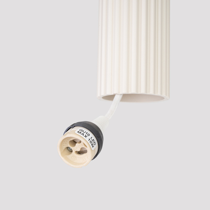 Pendellampa KARBON 3L beige + 3x LED-lampa GU-10 4000K Cold 7W 530lm
