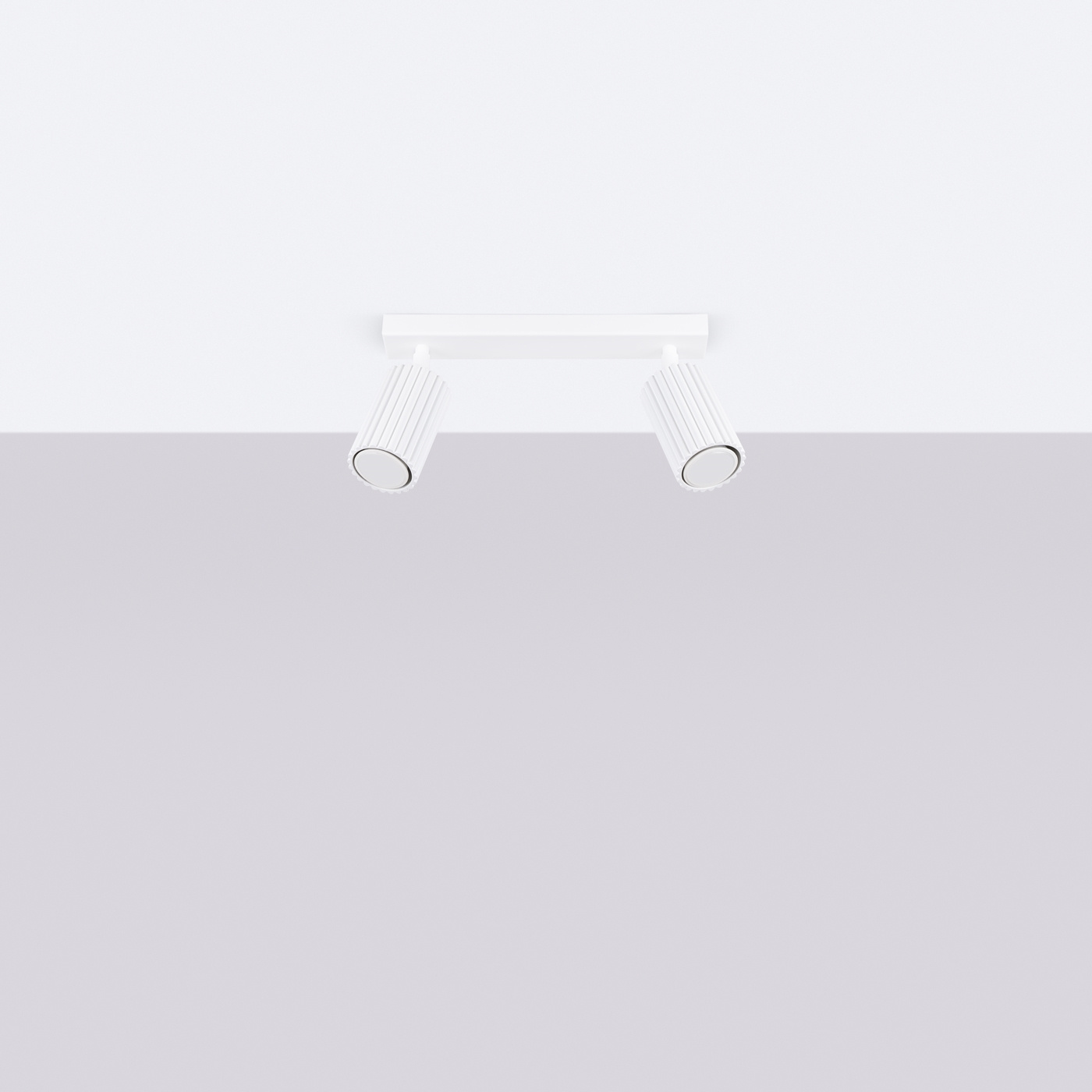 Plafond KARBON 2 vit + 2x LED-lampa GU-10 4000K Kall 7W 530lm