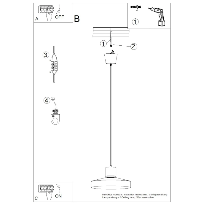 Pendellampa BILO röd ockra