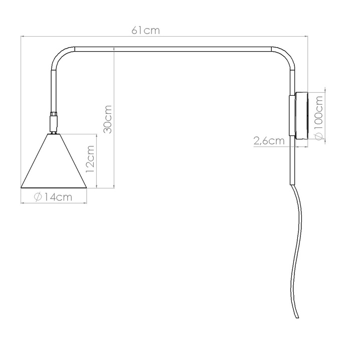 Vägglampa NOX vit + 1X LED-lampa E14 3000K varm 7,5W 620lm