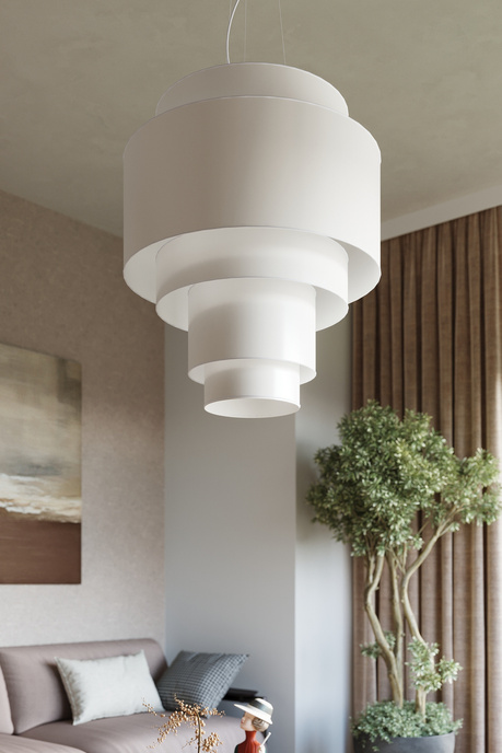 Ljuskrona REFLEXION 80 vit + 7x LED-lampa E27 3000K varm 7,5W 620lm