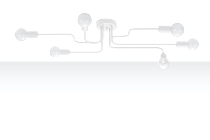 Ljuskrona HECTOR 6 vit + 6x LED-lampa E27 3000K varm 7,5W 620lm