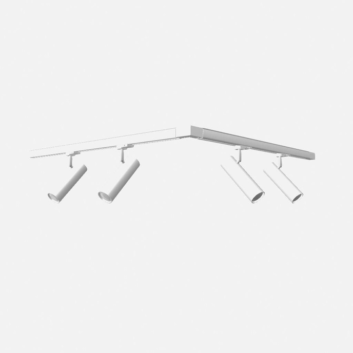 Taklampa, 4 spots, 3-fas strömskenor, DIREZIONE