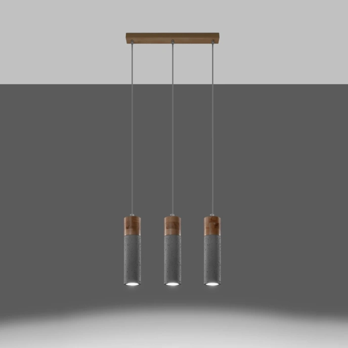 Pendel lampa ZANE 3 grå