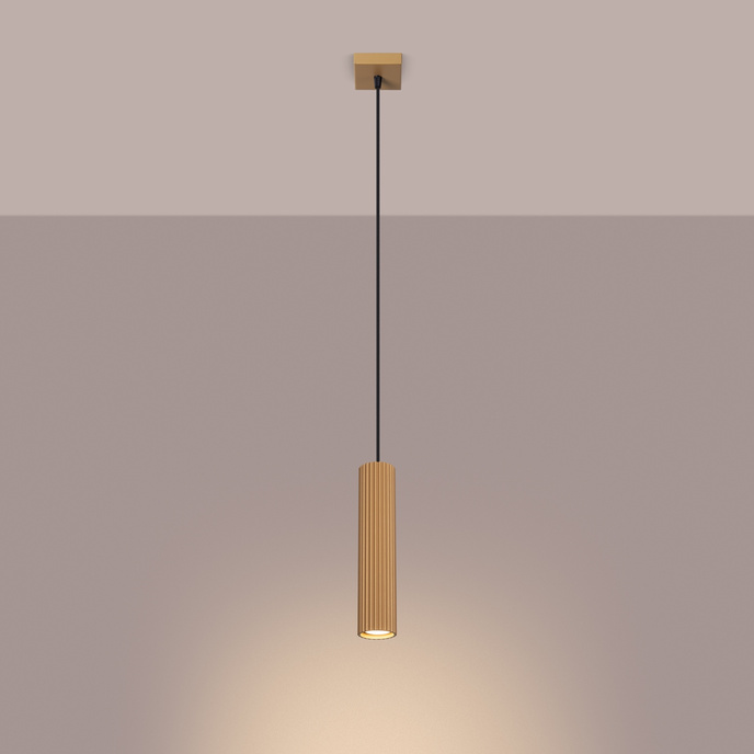 Pendellampa KARBON 1 guld + 1x LED-lampa GU-10 4000K Cold 7W 530lm