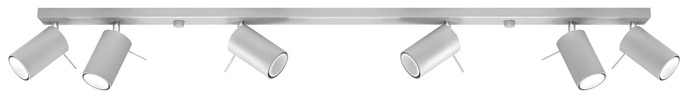 Plafond RING 6L grå + 6x LED-lampa GU-10 4000K kall 7W 630lm