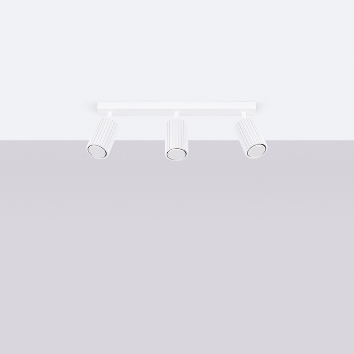 Plafond KARBON 3L vit + 3x LED-lampa GU-10 4000K kall 7W 530lm