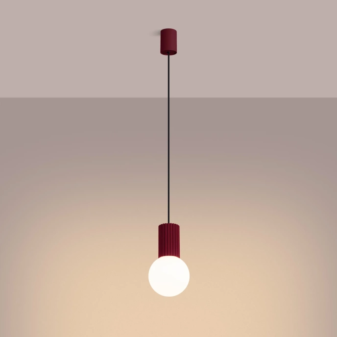 Pendellampa HALO 1 vinröd