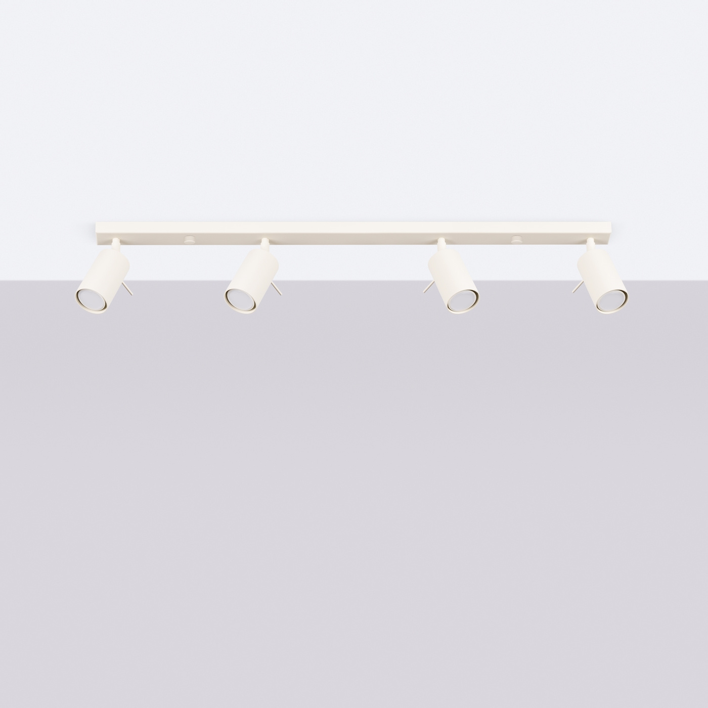 Plafond RING 4L beige + 4x LED-lampa GU-10 4000K Kall 7W 530lm