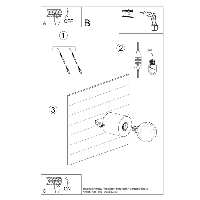 Vägglampa SALGADO i naturligt trä