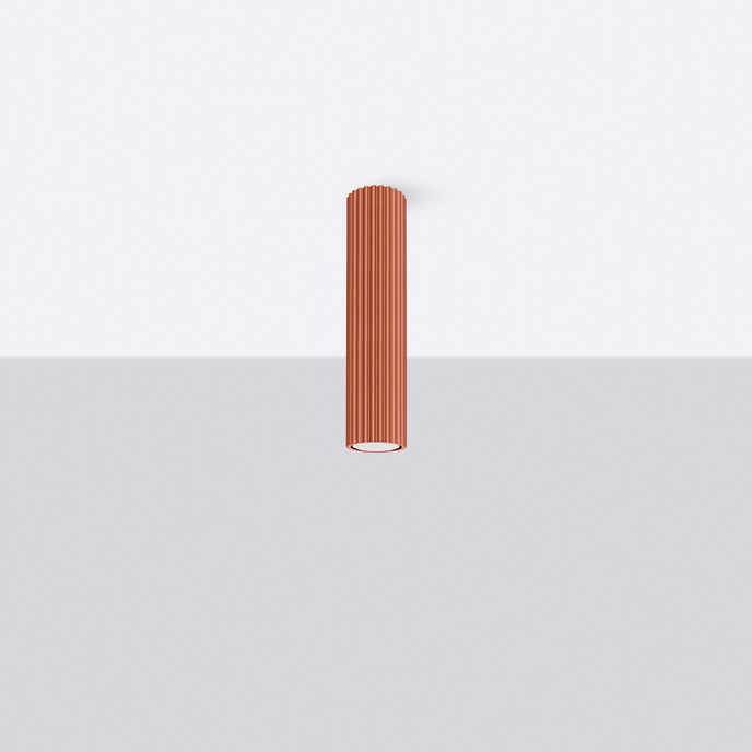 Plafond KARBON 30 ockraröd + 1x LED-lampa GU-10 4000K Kall 7W 530lm