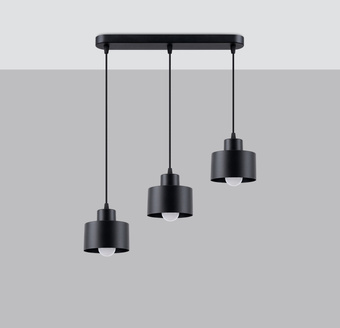 SAVAR 3 pendellampor svart + 3x LED-lampa E27 3000K varm 7,5W 620lm